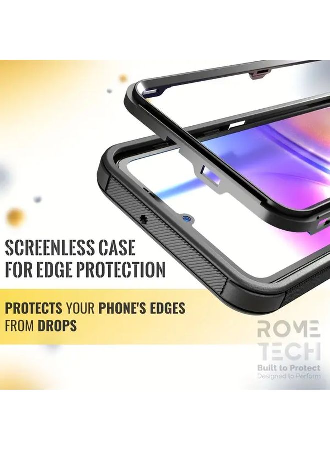حافظة Samsung Galaxy S23 FE واقية برتقالية بتصميم مقاوم للصدمات والغبار من 4 طبقات للجسم بالكامل - Image 3