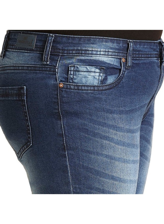 HIGH STAR Women's Slim Fit Plus Jeans (HSWJNSXL819_Blue_44) - Image 5