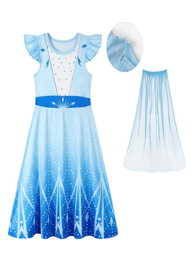 WonderBabe Princess Snow Party Dress Queen Costume Cosplay Dress Up Princess Dresses Fancy Dress Up Clothes for Christmas Cosplay size 7-8 - Image 4