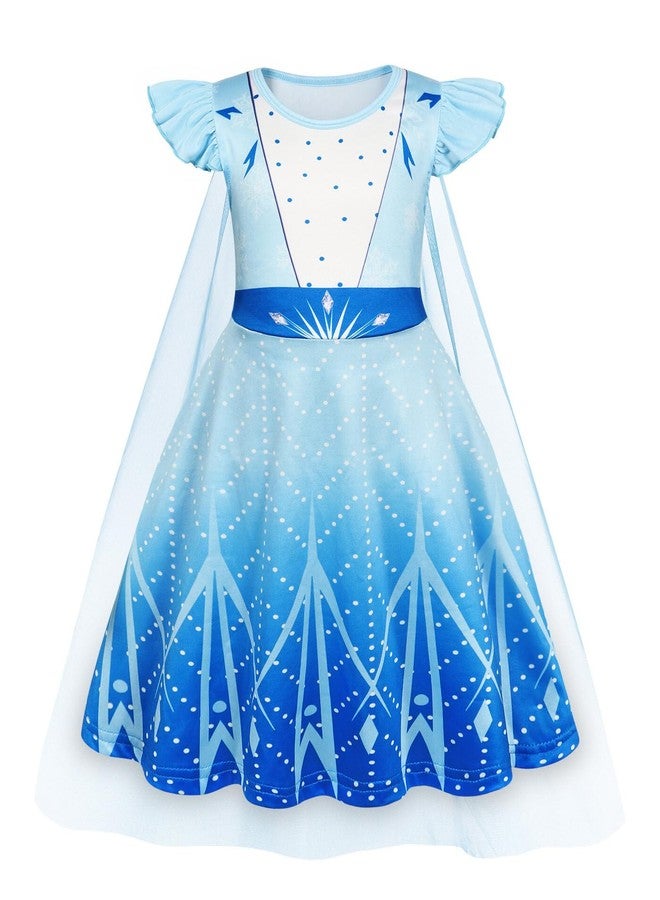 WonderBabe Princess Snow Party Dress Queen Costume Cosplay Dress Up Princess Dresses Fancy Dress Up Clothes for Christmas Cosplay size 7-8 - Image 1