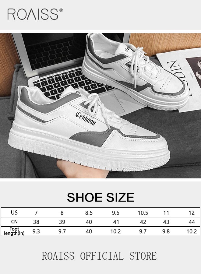 roaiss Letter Pattern Chunky Sports Shoes for Men Soft Sole Lightweight Shock Absorption Training Skateboard Shoes Mens Anti Slip Breathable Wear Resistant Outdoor Sneakers Colorblock Sneakers - Image 3