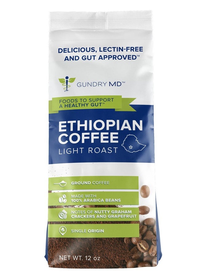 Gundry MD Gundry MD Single Origin Light Roast Ethiopian Ground Coffee, 100% Arabica Beans, 12 Ounce  - Image 1