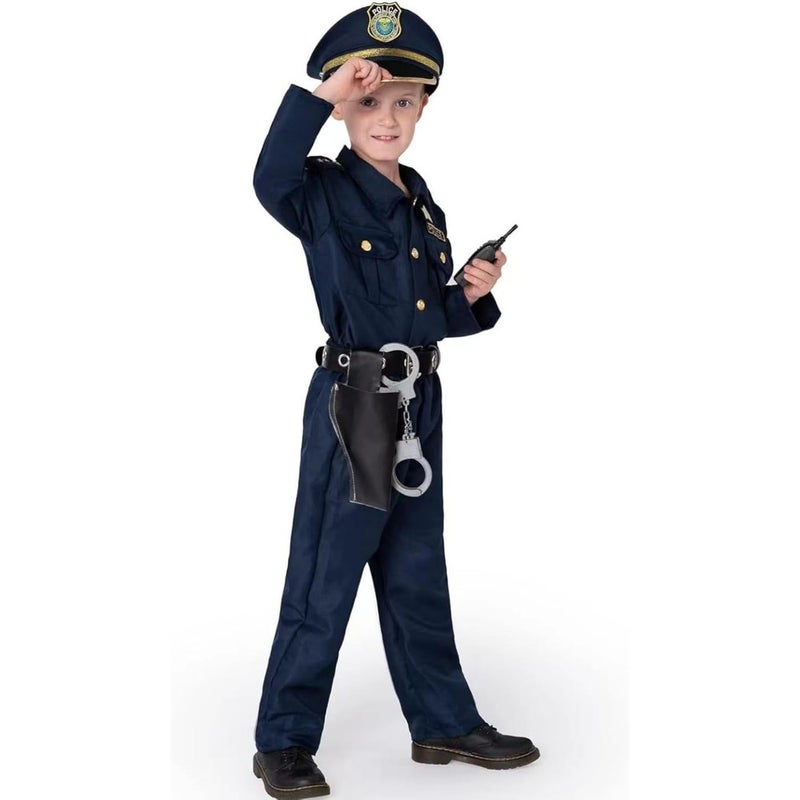 Police Cosutme for,Police Officer Costume Uniform Set with Accessories for Halloween Costume for Boys Girls, Halloween Costume - Image 3