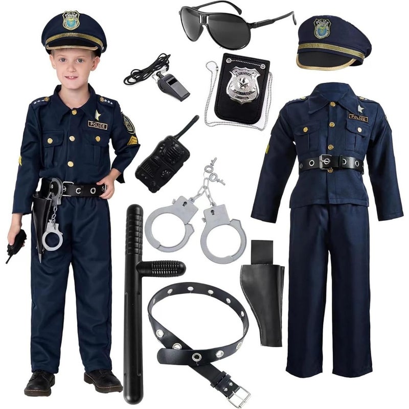 Police Cosutme for,Police Officer Costume Uniform Set with Accessories for Halloween Costume for Boys Girls, Halloween Costume - Image 1