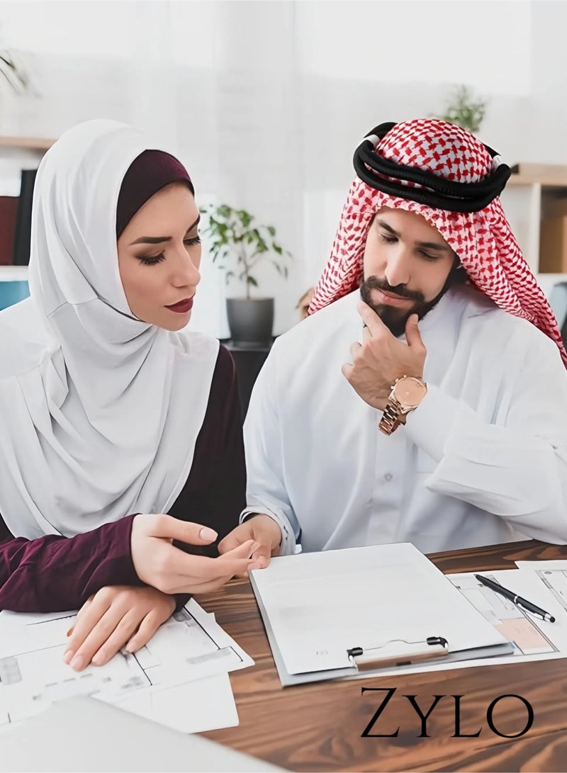 Zylo Men Arab Head Scarf Muslim Head Wrap Keffiyeh Middle Eastern Traditional Turban Headwear Shawl Arafat Scarf Shemagh - Image 4