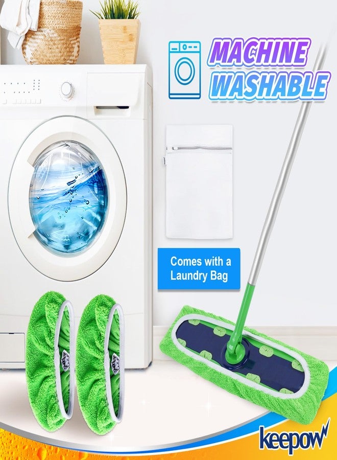 KEEPOW Reusable Mop Refill Pads Replacement Compatible with Swiffer Heavy Duty Wet Mopping Cloths, XL Wet Pads, Dry Sweeping Cloths for Hardwood Floor Cleaning, 2 Pack - Image 5