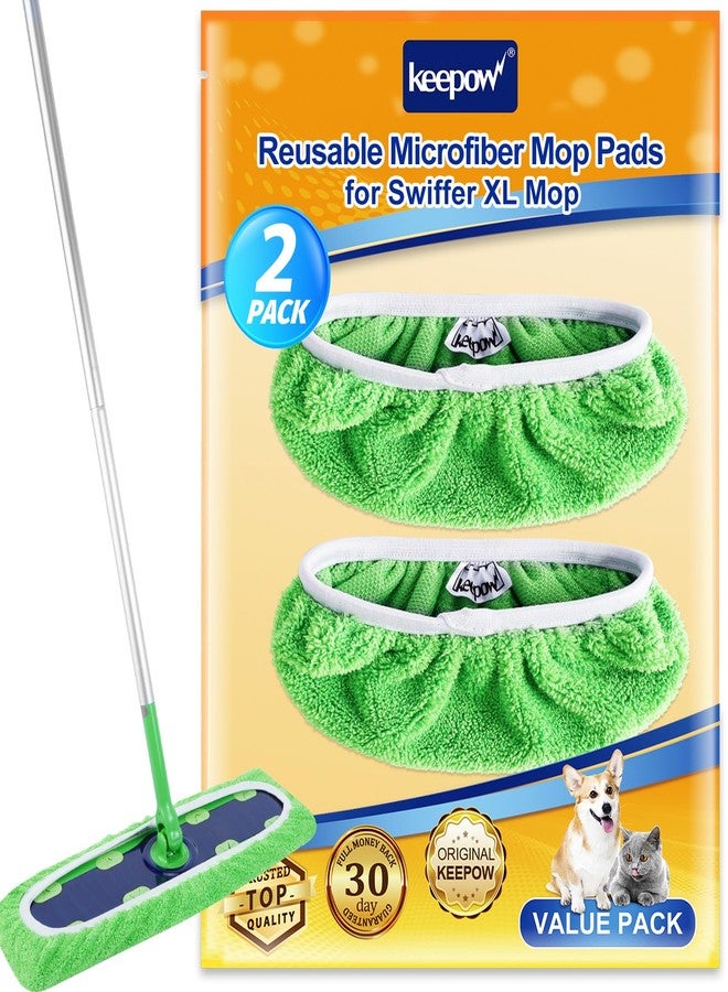 KEEPOW Reusable Mop Refill Pads Replacement Compatible with Swiffer Heavy Duty Wet Mopping Cloths, XL Wet Pads, Dry Sweeping Cloths for Hardwood Floor Cleaning, 2 Pack - Image 1