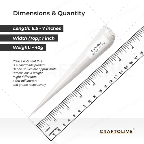 Craftolive Ceramic Cones White Paste for Arts & Crafts, Lipan Art and Decorative Purposes (Artist Friendly), Pack of 6 Cones - Image 4