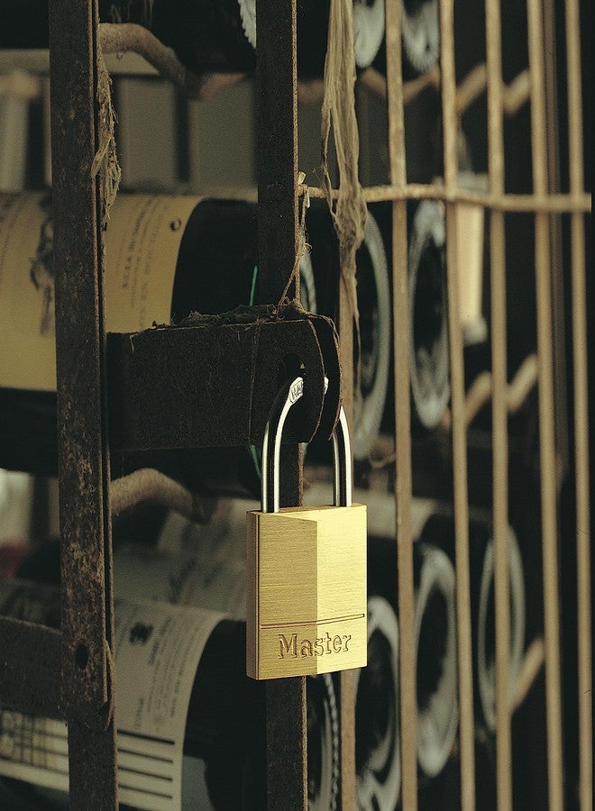 Master Lock 140D Solid Brass Padlock with Key, 1 Pack - Image 2