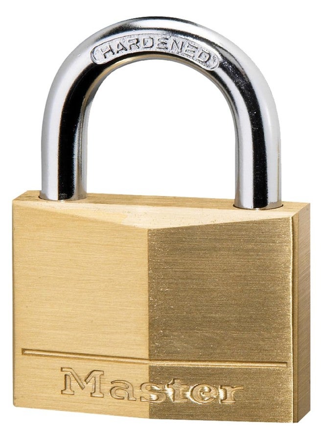 Master Lock 140D Solid Brass Padlock with Key, 1 Pack - Image 1