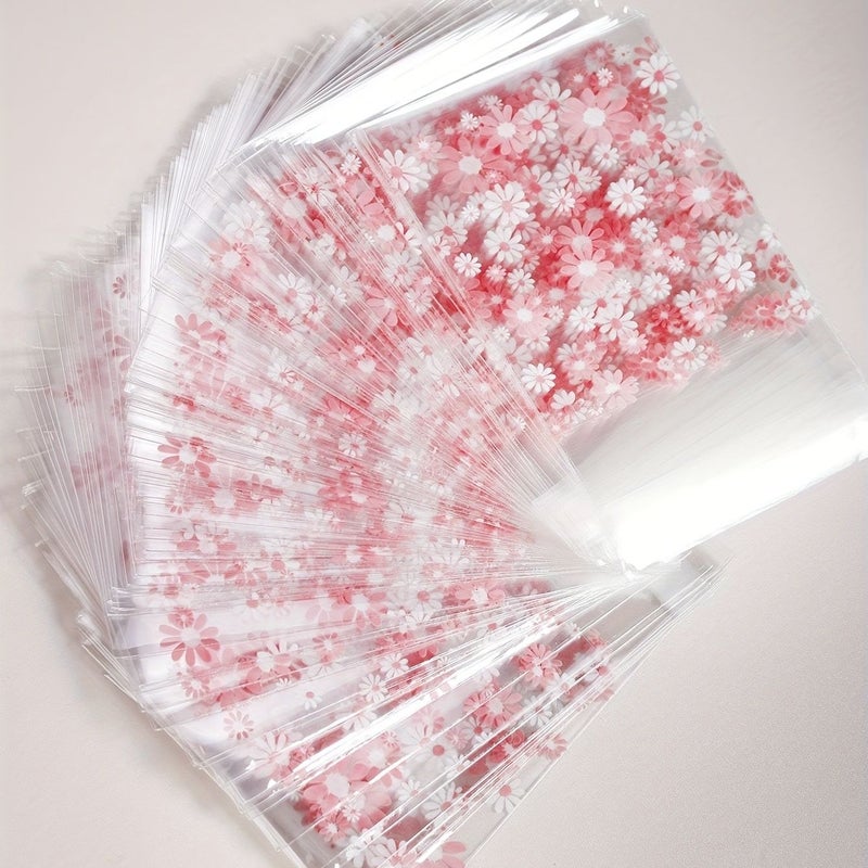 100pcs Pink Flower Biscuit Candy Packaging Bag Kitchen Supplies - Image 5