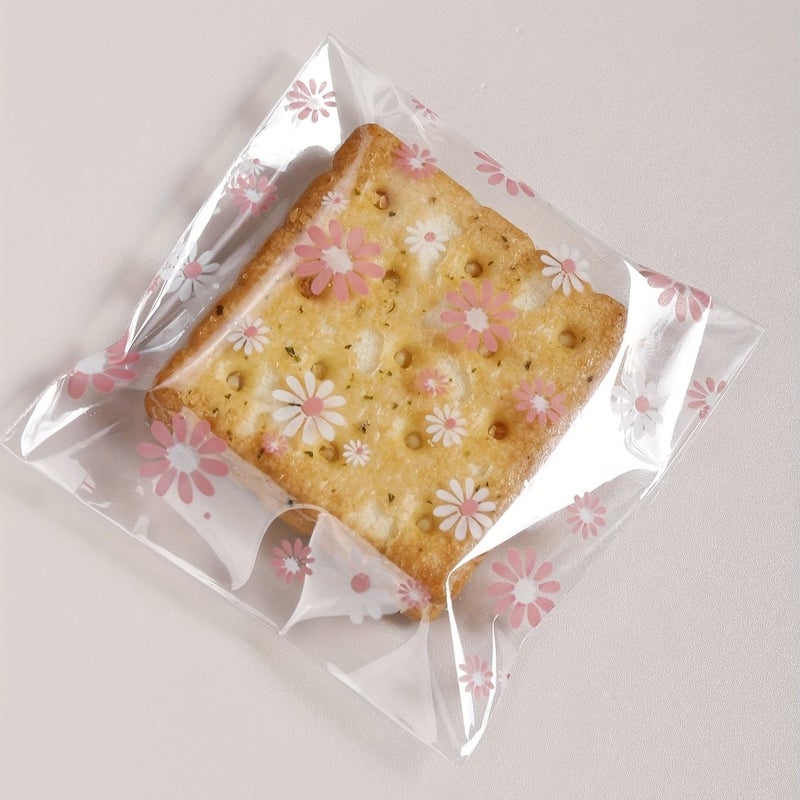 100pcs Pink Flower Biscuit Candy Packaging Bag Kitchen Supplies - Image 4