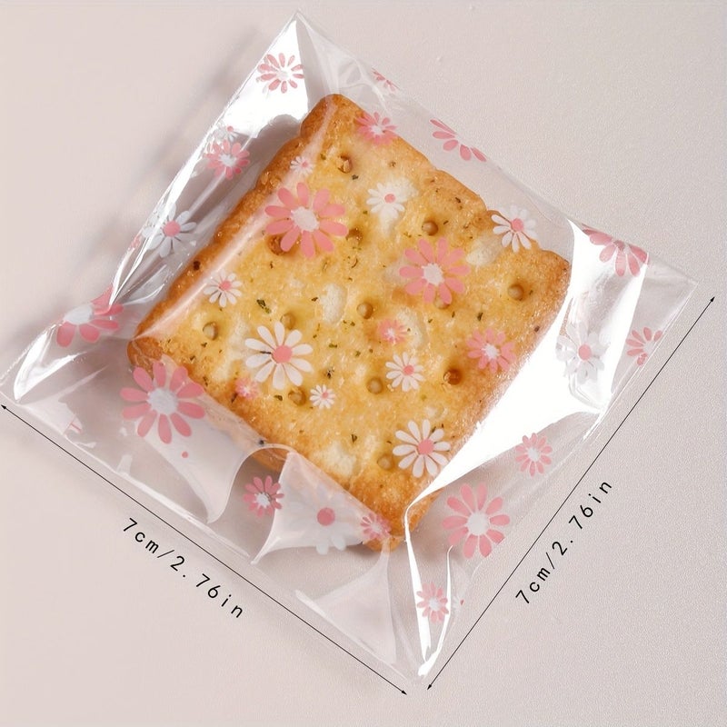 100pcs Pink Flower Biscuit Candy Packaging Bag Kitchen Supplies - Image 3