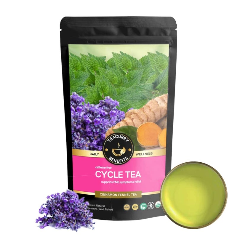 TEACURRY She Cycle Chai Tea For Her Pms Tea (100 Grams Loose|1 Month Pack)|Womens Health Tea For Pain Relief, Period Cramp Relief, Bloating Relief-Period Pain Relief Products - Image 1