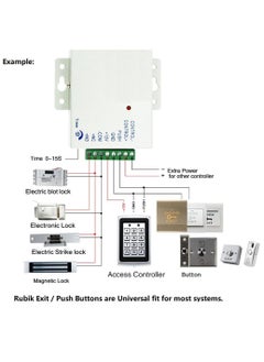 Rubik Door Exit Push Button K9 Control Switch (Luxury Gold), Flame-retardant Panel Output NO/NC/COM for Access Control Door Release and Electronic Locks  - Image 3