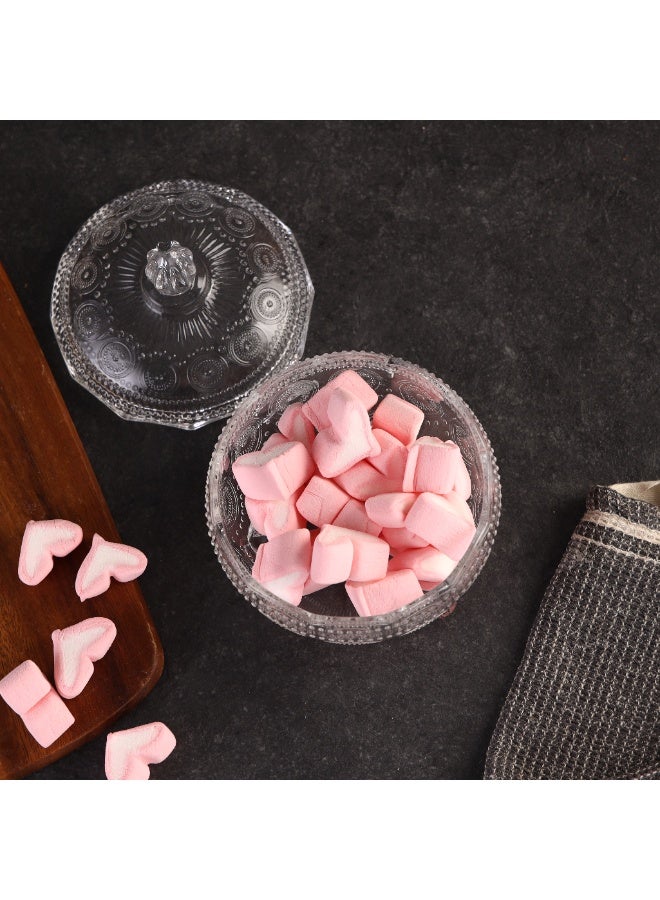 Royalford Multipurpose Glass Candy Jar- RF12796/ Elegant and Sleek, Durable and Long-Lasting Construction/ 12.5(d)x14 cm, Storage Box with Clear Lid and Body clear 300ml - Image 4