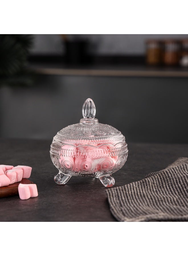 Royalford Multipurpose Glass Candy Jar- RF12796/ Elegant and Sleek, Durable and Long-Lasting Construction/ 12.5(d)x14 cm, Storage Box with Clear Lid and Body clear 300ml - Image 5