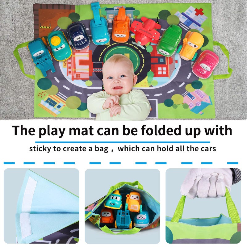 ALASOU 9 PCS Baby Cranes Car Toys with Playmat/Storage Bag|1st Birthday Gifts for Toddler Toys Age 1-2|Baby Toys for 1 2 Year Old Boy|1 2 Year Old Boy Birthday Gift for Infant Toddlers - Image 4