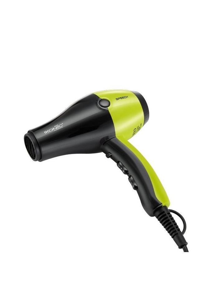 IKONIC - Ikonic Speedy Hair Dryer - Black & Green - Image 1