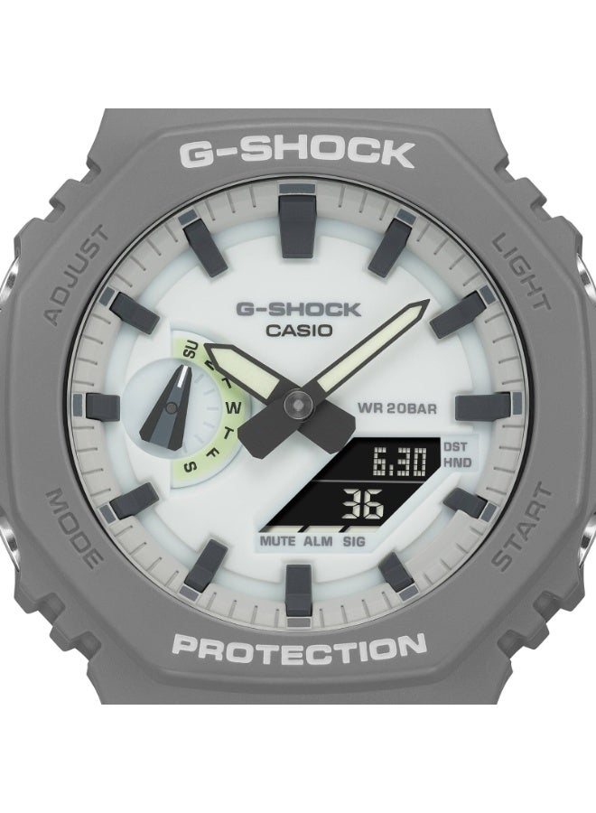 كاسيو ساعة كاسيو جي-شوك GA-2100HD-8ADR للرجال (Hidden Glow) بعرض تناظري ورقمي، Carbon Core Guard، تتوهج في الظلام، مقاومة للماء حتى 200 متر - Image 3