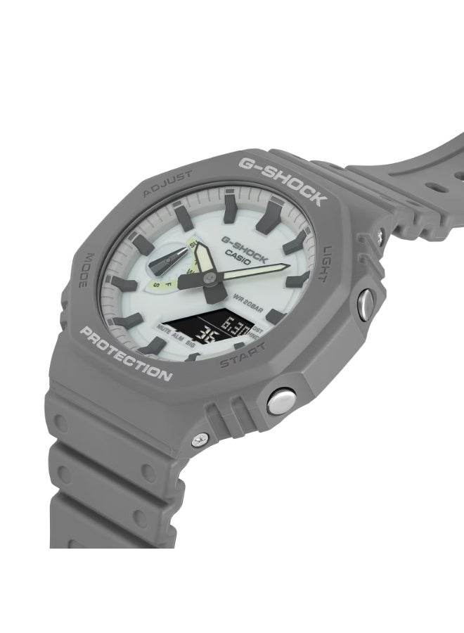 كاسيو ساعة كاسيو جي-شوك GA-2100HD-8ADR للرجال (Hidden Glow) بعرض تناظري ورقمي، Carbon Core Guard، تتوهج في الظلام، مقاومة للماء حتى 200 متر - Image 4