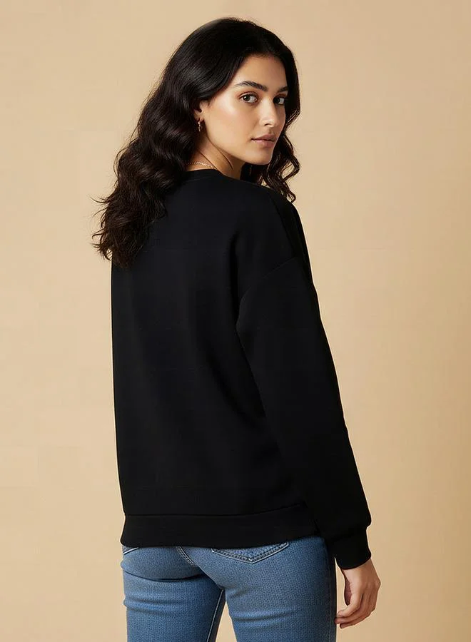 Splash FAV Regular Fit Sweatshirt with Slogan Print