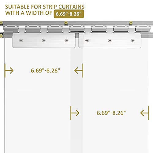 WowDIY Strip Curtain Hardware - Universal Mount Hanger - Mounting Brackets for Plastic Vinyl Strip Curtain - 35.7 Inch (Two 17.7 Inch Sections) - Image 4