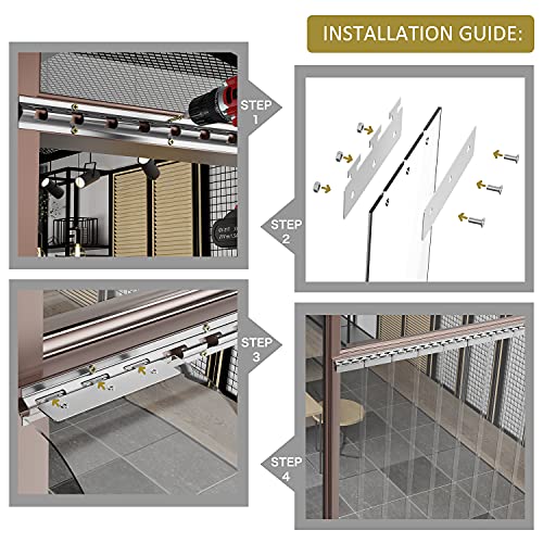 WowDIY Strip Curtain Hardware - Universal Mount Hanger - Mounting Brackets for Plastic Vinyl Strip Curtain - 35.7 Inch (Two 17.7 Inch Sections) - Image 5