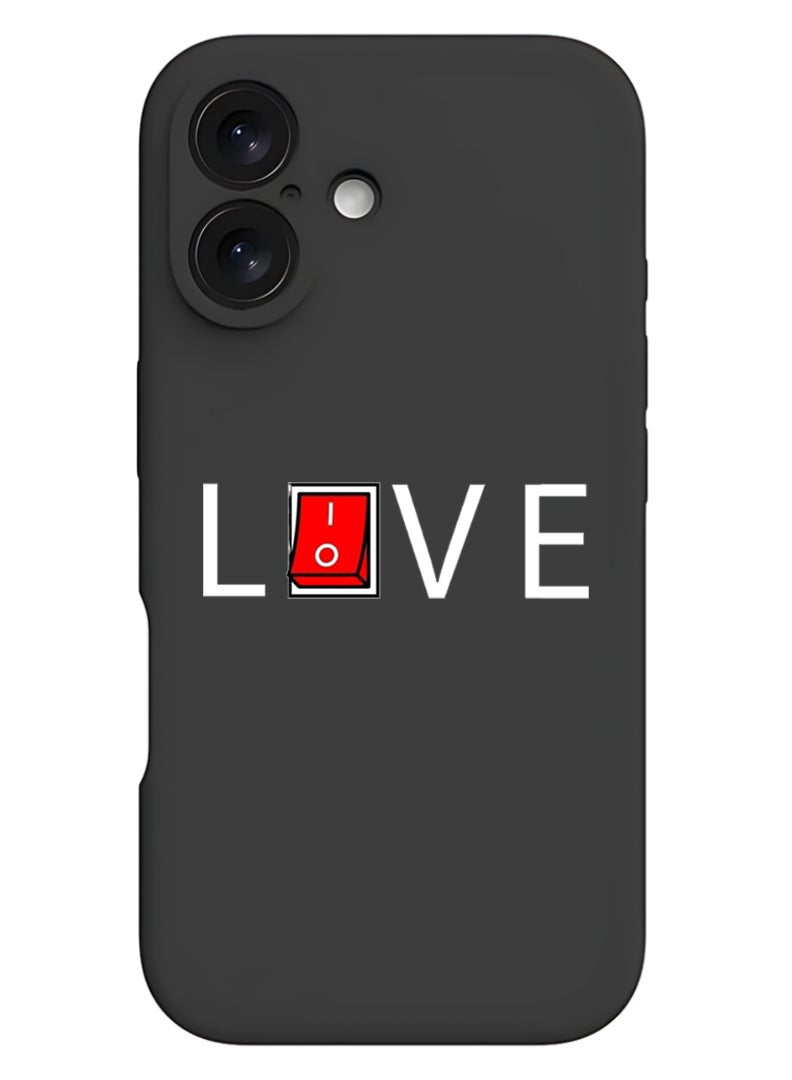 Theodor iPhone 16 Plus Black Protective Slim Fit Case Liquid Silicone Cover with Full Body Protection Anti-Scratch Shockproof Case For iPhone - Live - Image 1