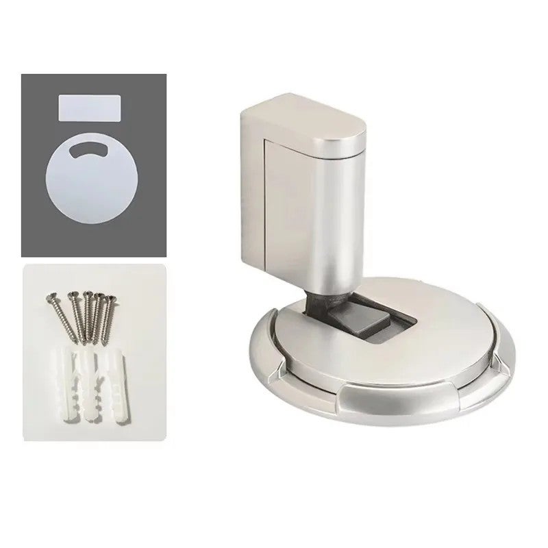 Bluejw Heavy Duty Zinc Alloy Magnetic Door Stop - Brush Nickel, Non-Punch Under Wall/Floor Protector - Stops-Tools - Image 4