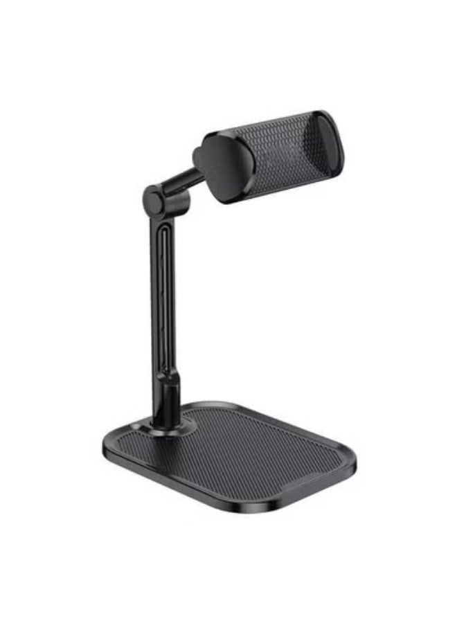 TIGER Adjustable Folding Phone Stand – Foldable & Portable Multi-Angle Mobile Holder for Desk, Travel & Office Use – Universal Height Adjustable Stand for iPhone, Android, iPad Mini, Tablets, Kindle – Sturdy Anti-Slip Base for Hands-Free Viewing – Black - Image 1