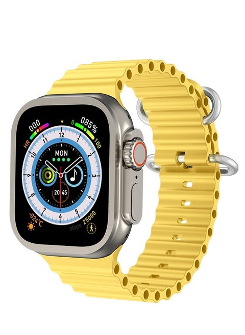 HW68 ULTRA Non-invasive Height and Blood Glucose Monitor Sports Smart Watch Yellow