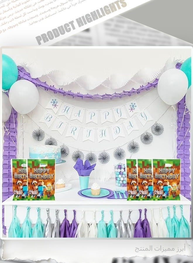 MINECRAFT 30PCS Minecraft Themed Happy Birthday Paper Bags - 17x25cm Game Style Party Favor Bags, Goody Bags for Kids Birthday Party Decorations & Treats - Image 5