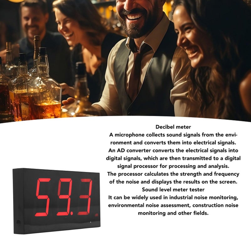Digital Sound Level Meter Wall Mounted 30 to 130dB USB Powered High Accuracy Noise Monitor - Image 4