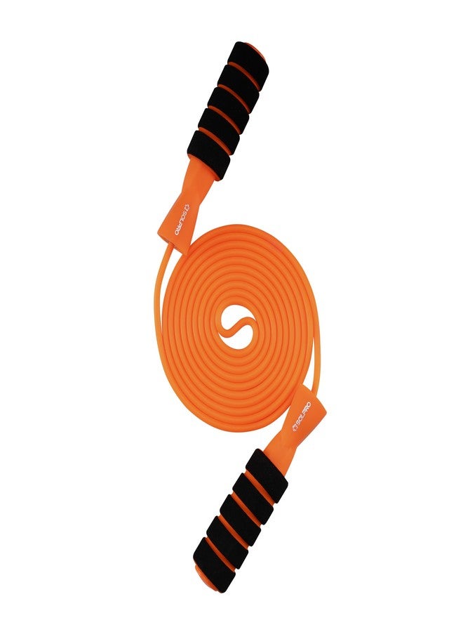 Solpro FoamFly Adjustable Jump Rope Skipping Rope with soft foam handle for men, women, kids, fitness, exercise | Unisex, Tangle-Free, Sweat-Resistant, Ideal for gym & cardio. (Orange) - Image 1