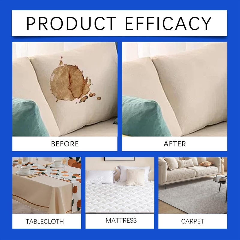 Fabric Cleaner Foam Spray, 200ML Stain Remover for Upholstery, Clothes, Car Seats & Carpets, Wash-Free Dry Foam for Tough Stains & Odors - Image 2