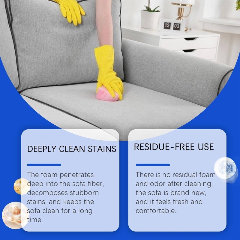 Fabric Cleaner Foam Spray, 200ML Stain Remover for Upholstery, Clothes, Car Seats & Carpets, Wash-Free Dry Foam for Tough Stains & Odors - Image 3