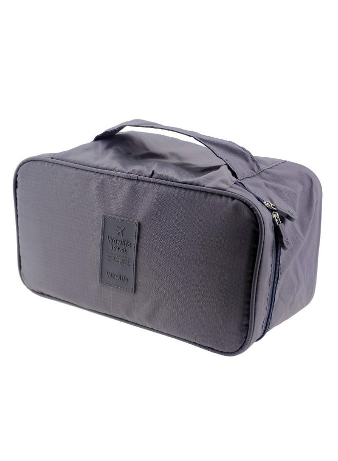 Monopoly Portable Multi-Functional Socks Underwear Bra Organizer Case Travel Storage Bag Packing Cube Cosmetic Bag (Gray) - Image 1