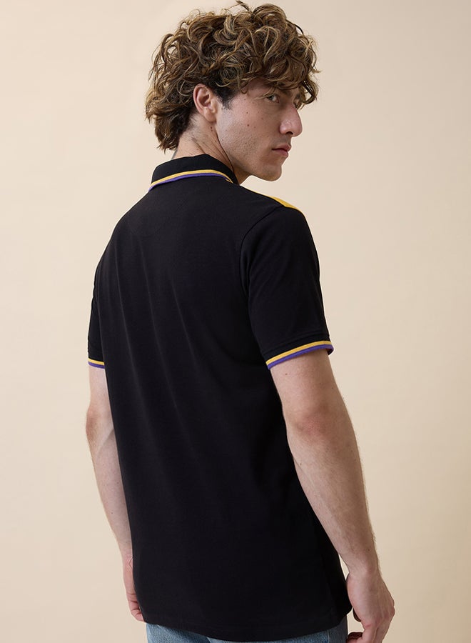 FanCode Men Colourblocked Half Sleeves Polo Collar Cotton T-Shirt  - Image 2