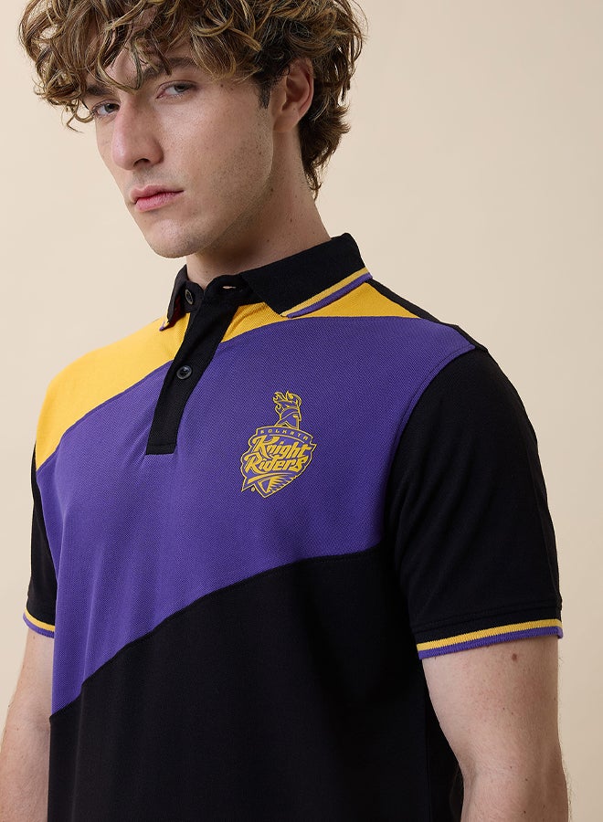 FanCode Men Colourblocked Half Sleeves Polo Collar Cotton T-Shirt  - Image 3