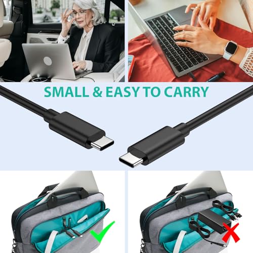 ACAGET 65W USB C to USB C Charging Cable, 1.8M Universal Type C Laptop PD Fast Charger Cord for HP Spectre Chromebook x360 Envy Elite x2 ProBook Thinkpad Yoga Asus Acer, Replacement Travel Laptop Power Cable - Image 5