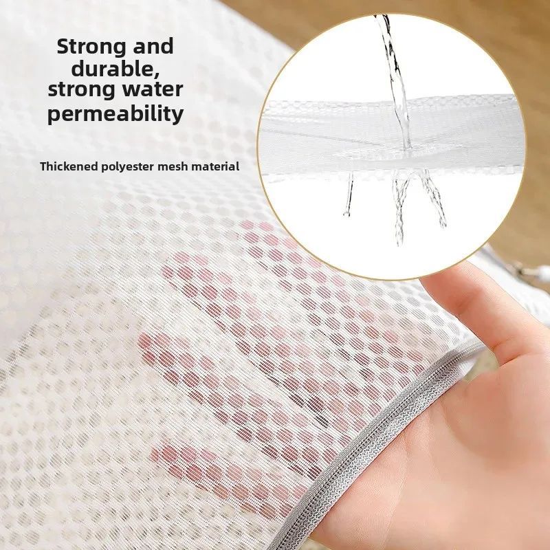 Laundry Bag Three-Dimensional Honeycomb Mesh Wash 4 Piece Set - Portable Thickened Polyester Drawstring Closure for Delicate Clothes Washing - Image 4