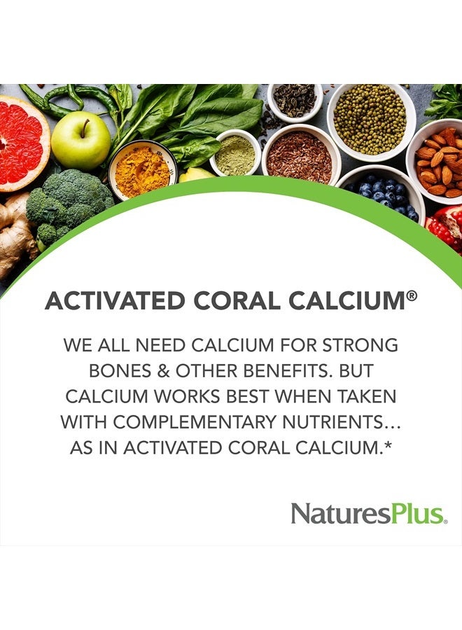 Natures Plus NaturesPlus Activated Coral Calcium - 345 mg, 90 Vegetarian Capsules - Natural Calcium Supplement with Magnesium & Vitamins, Supports Bone Health - Hypoallergenic, Gluten-Free - 30 Servings - Image 2