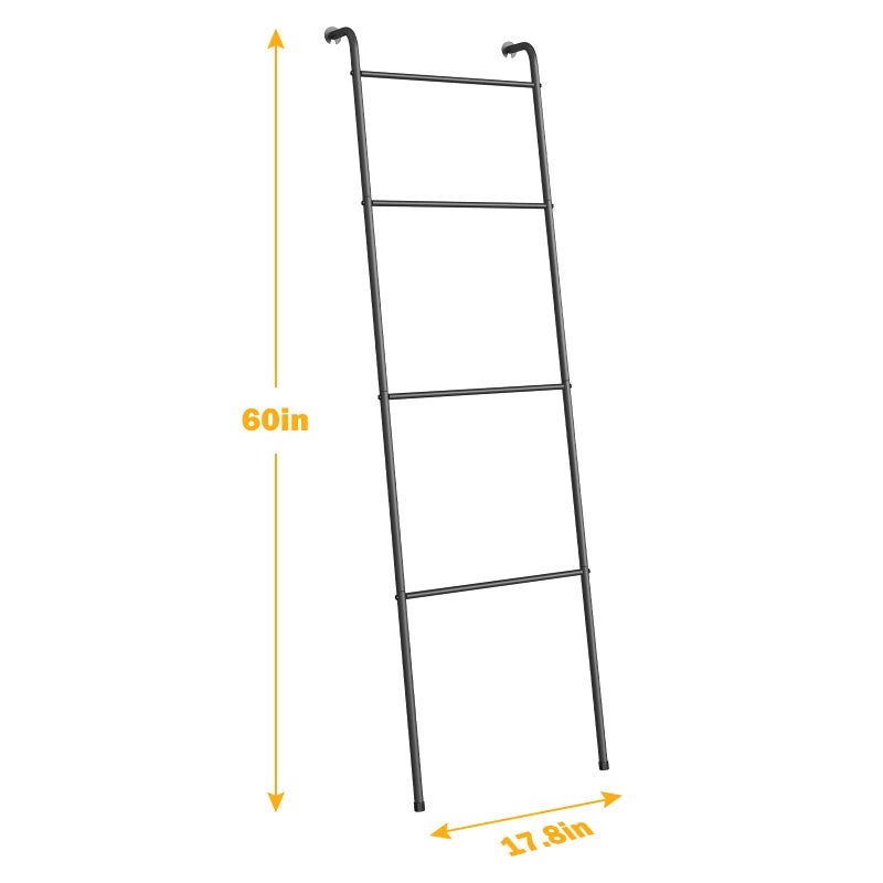 ABQ Blanket Ladder Outdoor Towel Rack for Pool, Decorative Metal Holder for The Living Room Bathroom, Black - Image 5