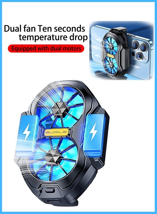 Photon مبرد هاتف مزود بمروحة تبريد مزدوجة، مبرد هاتف قابل لإعادة الشحن عبر USB، مبدد حراري للألعاب، هاتف ذكي عالمي من Tiktok iPhone/Android - Image 1