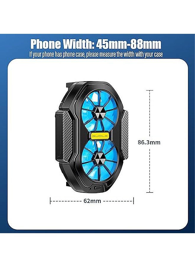 Photon مبرد هاتف مزود بمروحة تبريد مزدوجة، مبرد هاتف قابل لإعادة الشحن عبر USB، مبدد حراري للألعاب، هاتف ذكي عالمي من Tiktok iPhone/Android - Image 2