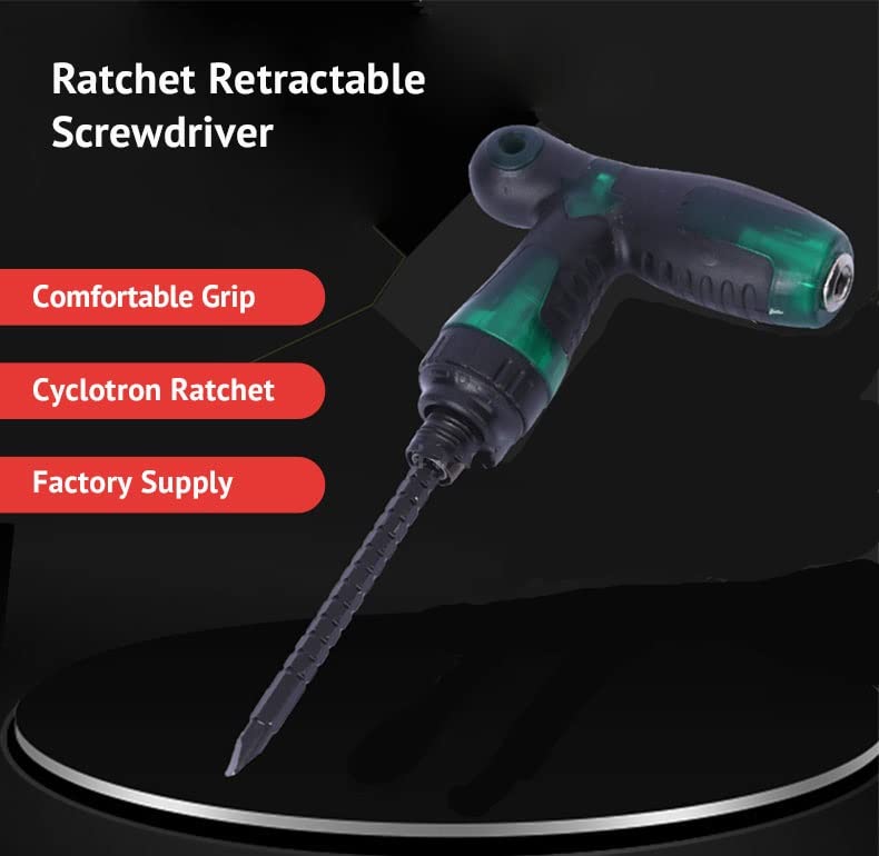 Rasdion 2 in 1 Reversible T-Handle Ratchet Screwdriver with Length Adjustable, Professional Repair Tool for Application, Screwdriver with Flat & Phillips Head (T-Handle) - Image 4