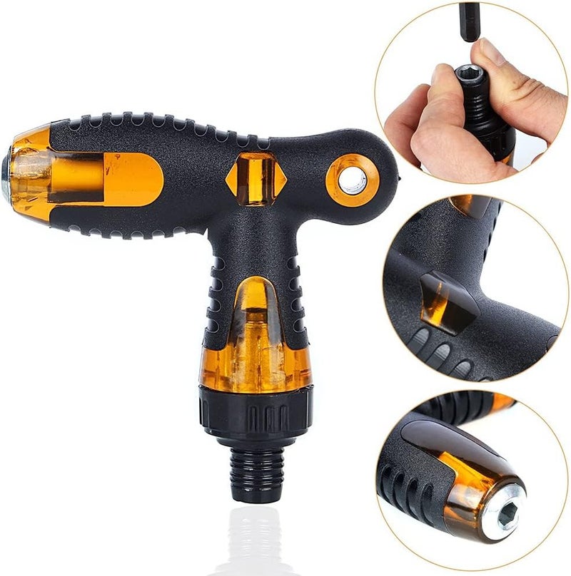 Rasdion 2 in 1 Reversible T-Handle Ratchet Screwdriver with Length Adjustable, Professional Repair Tool for Application, Screwdriver with Flat & Phillips Head (T-Handle) - Image 5