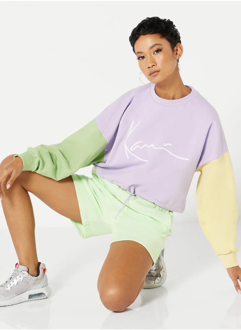 Karl Kani Colourblock Cropped Sweatshirt