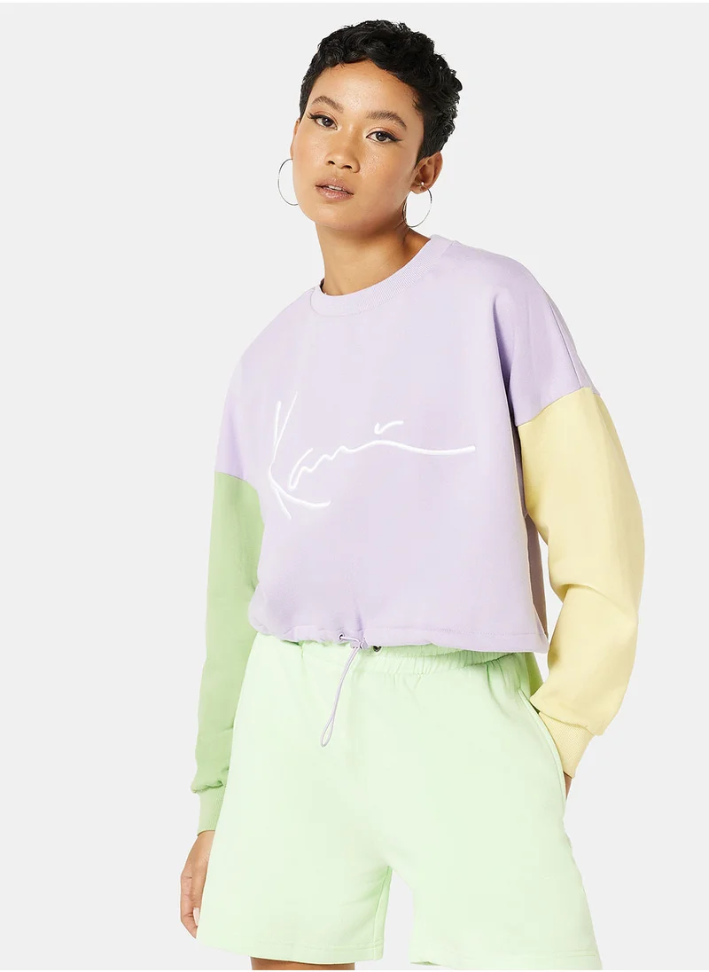 Karl Kani Colourblock Cropped Sweatshirt